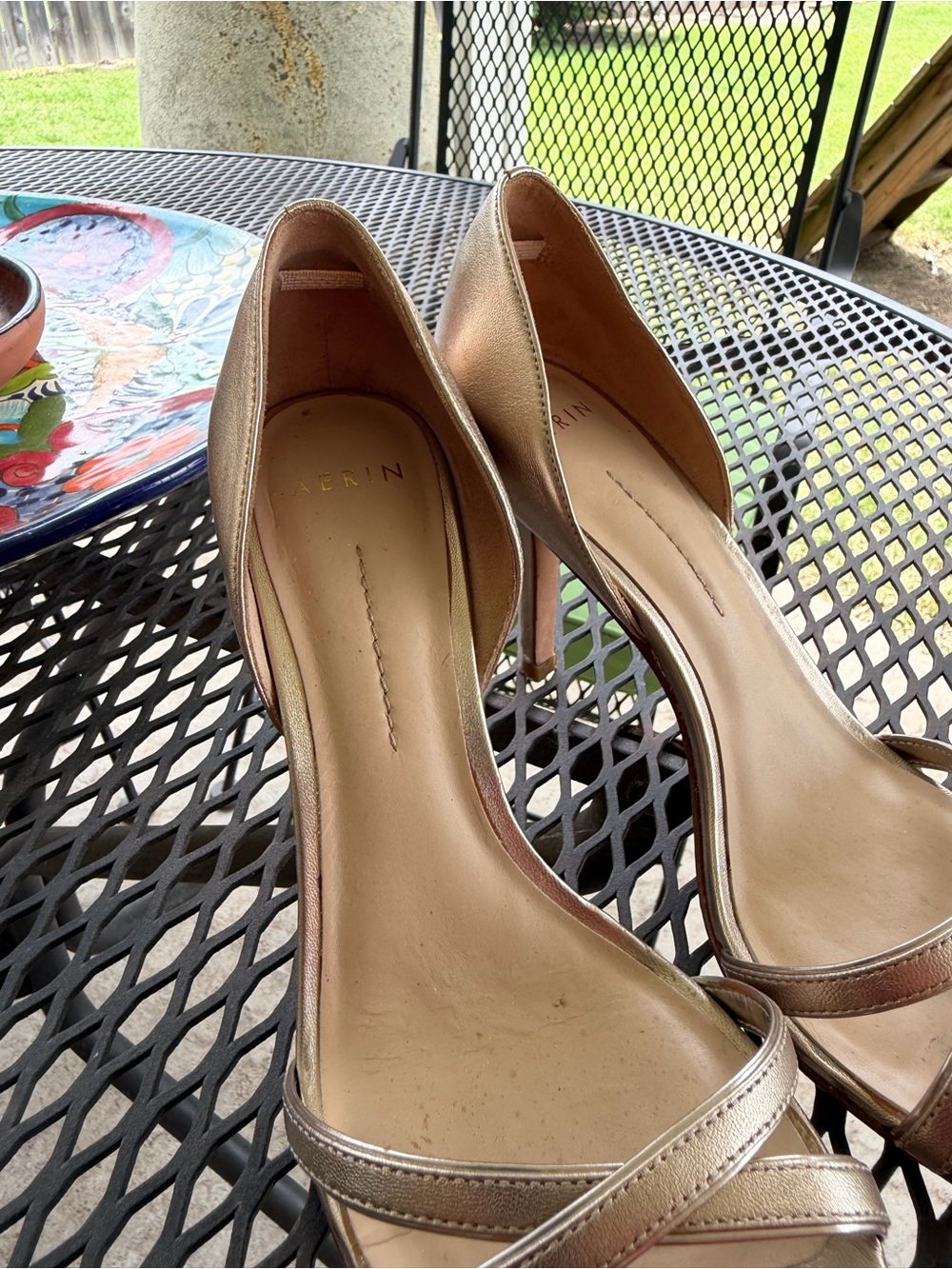 Aerin Metallic Gold D’Orsay Heels - Picture 6 of 9